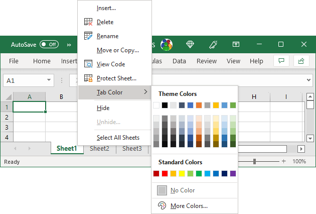 Add a background color to a sheet tab support.microsoft.com