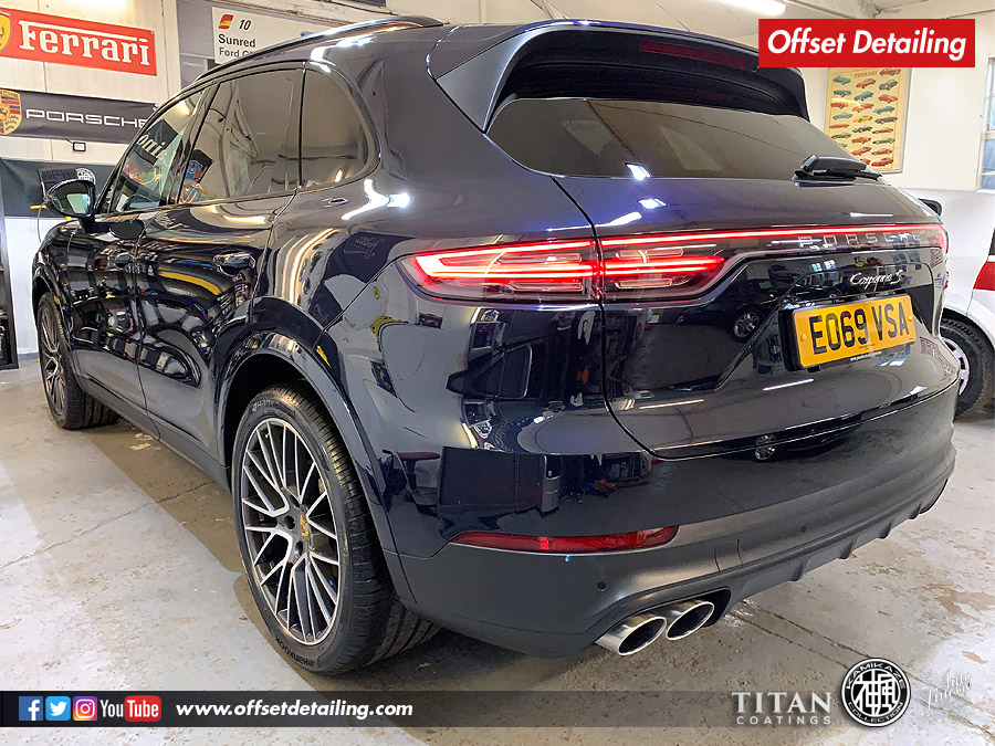 NEW CAR DETAIL 2019 PORSCHE CAYENNE S MIDNIGHT BLUE Offset Detailing