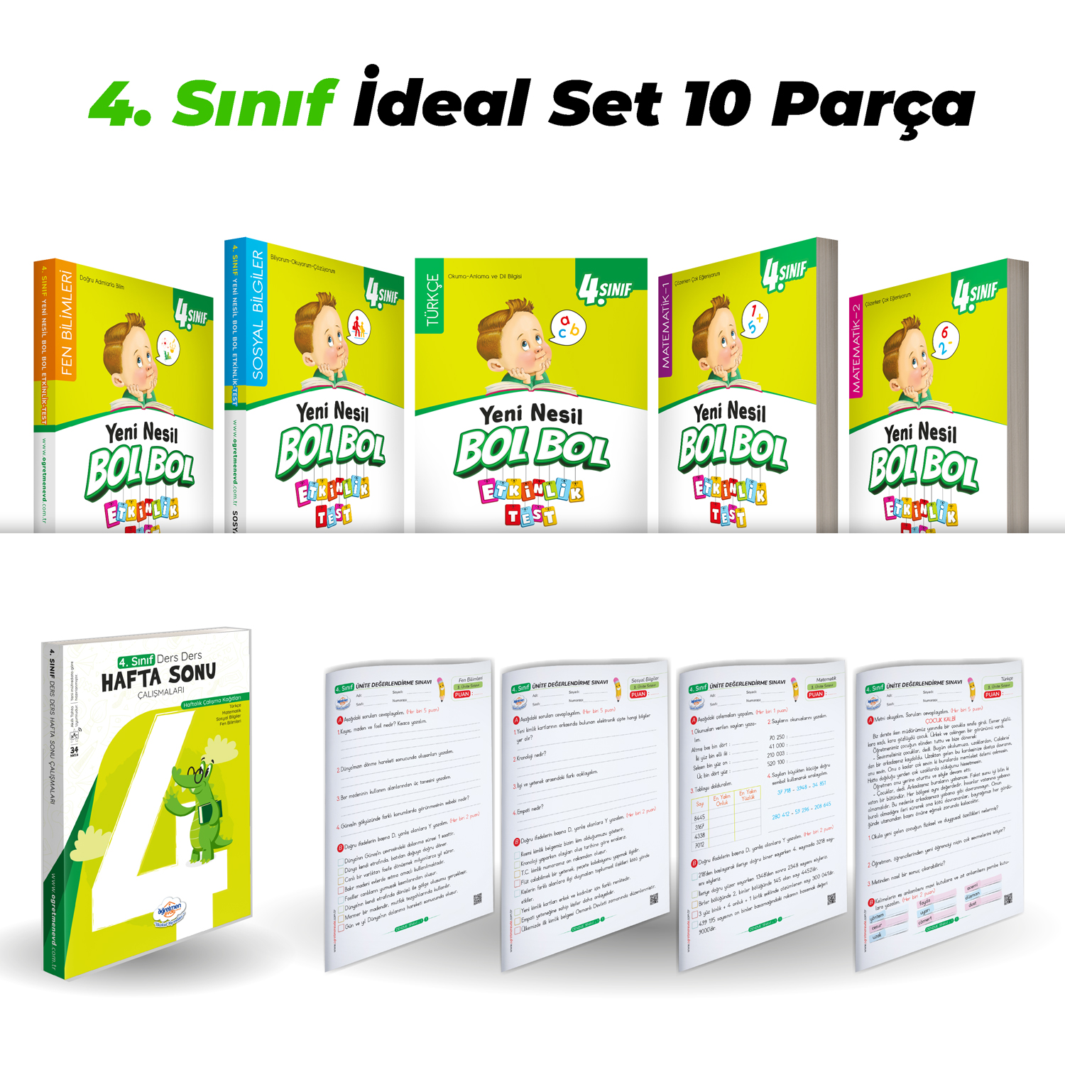 4.Sınıf Kaynak Kitap İdeal Set 10�lu Öğretmen Evde 4.Sınıf Kitapları