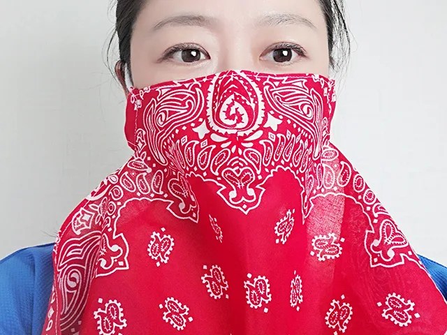 スポーツのフェイスカバーに最適。立体バンダナマスクの作り方と無料型紙 作り方と型紙 OHARICO