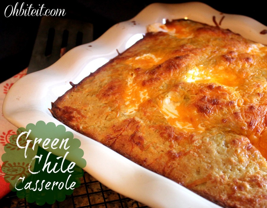 Green Chile Cornbread Casserole! Oh Bite It