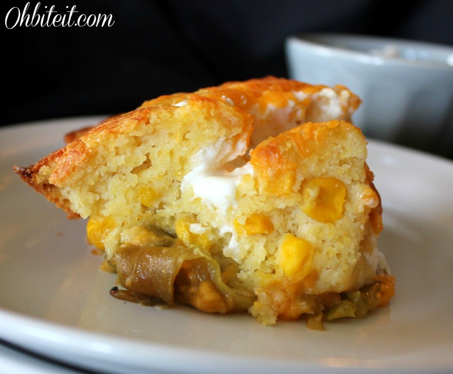Green Chile Cornbread Casserole! Oh Bite It