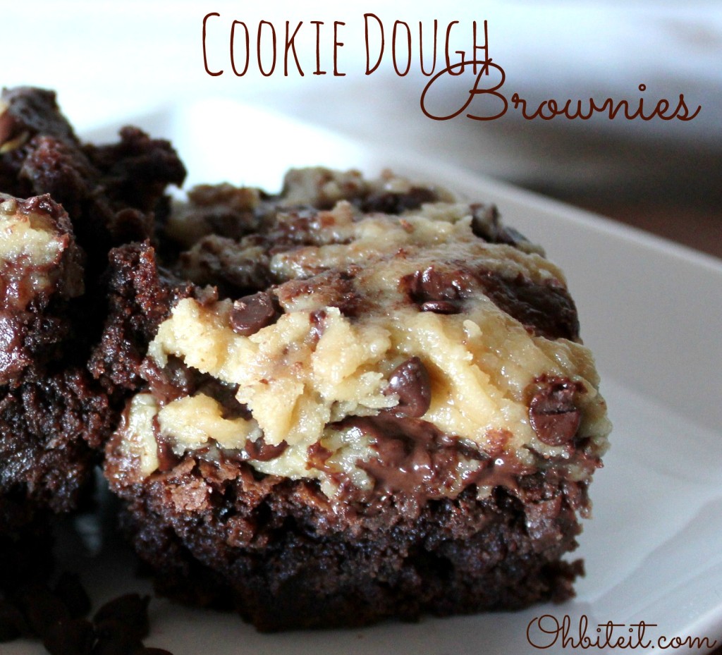 Cookie Dough Brownies! Oh Bite It