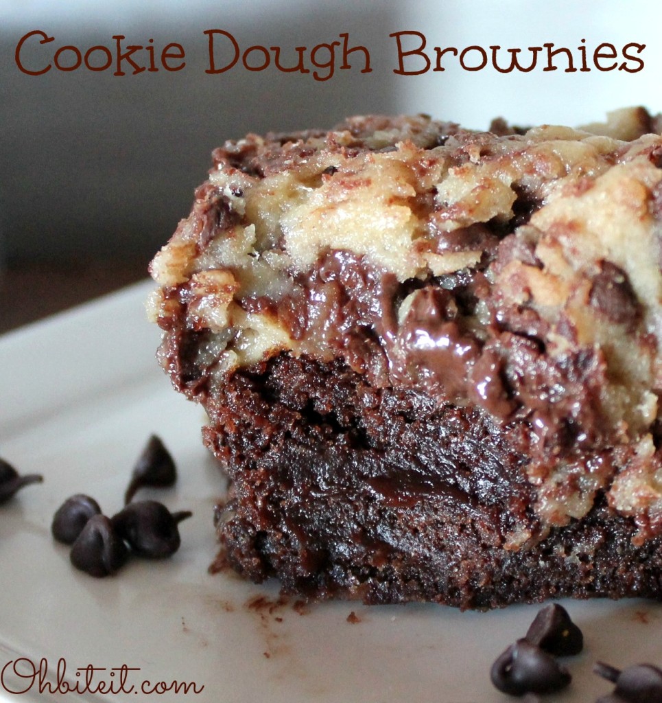 Cookie Dough Brownies! Oh Bite It