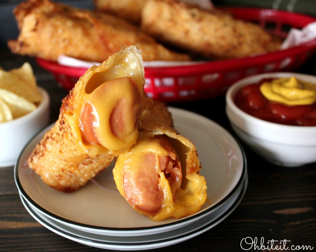 Cheesy Fried Hot Dogs! Oh Bite It