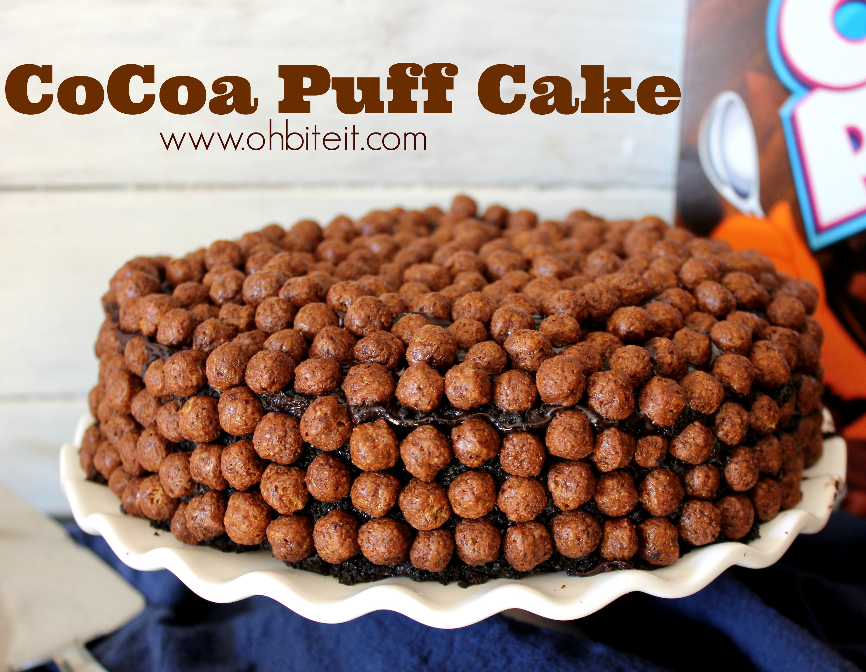 Cocoa Puff Cake…with Cream Glaze! Oh Bite It