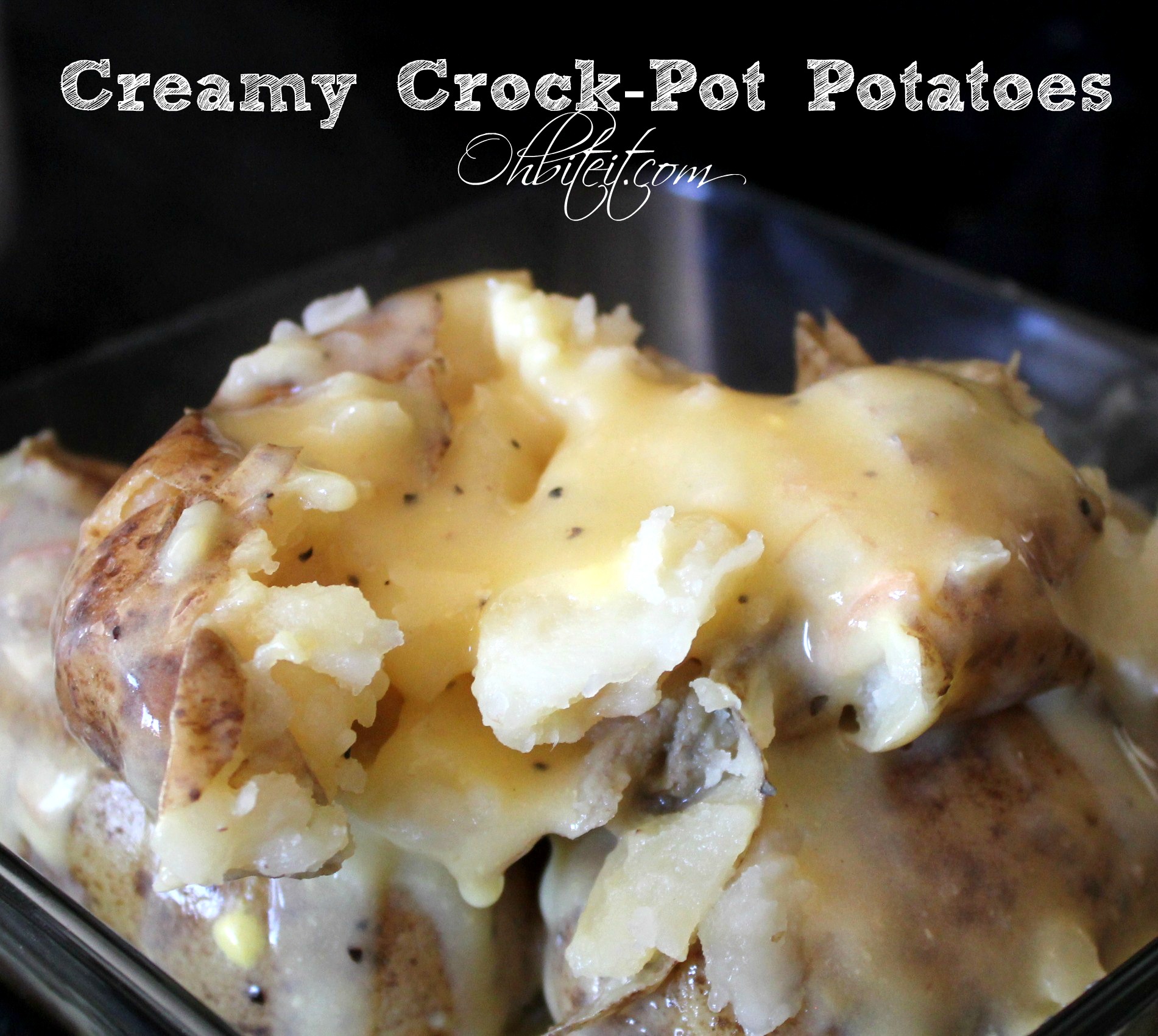 Creamy CrockPot Potatoes! Oh Bite It
