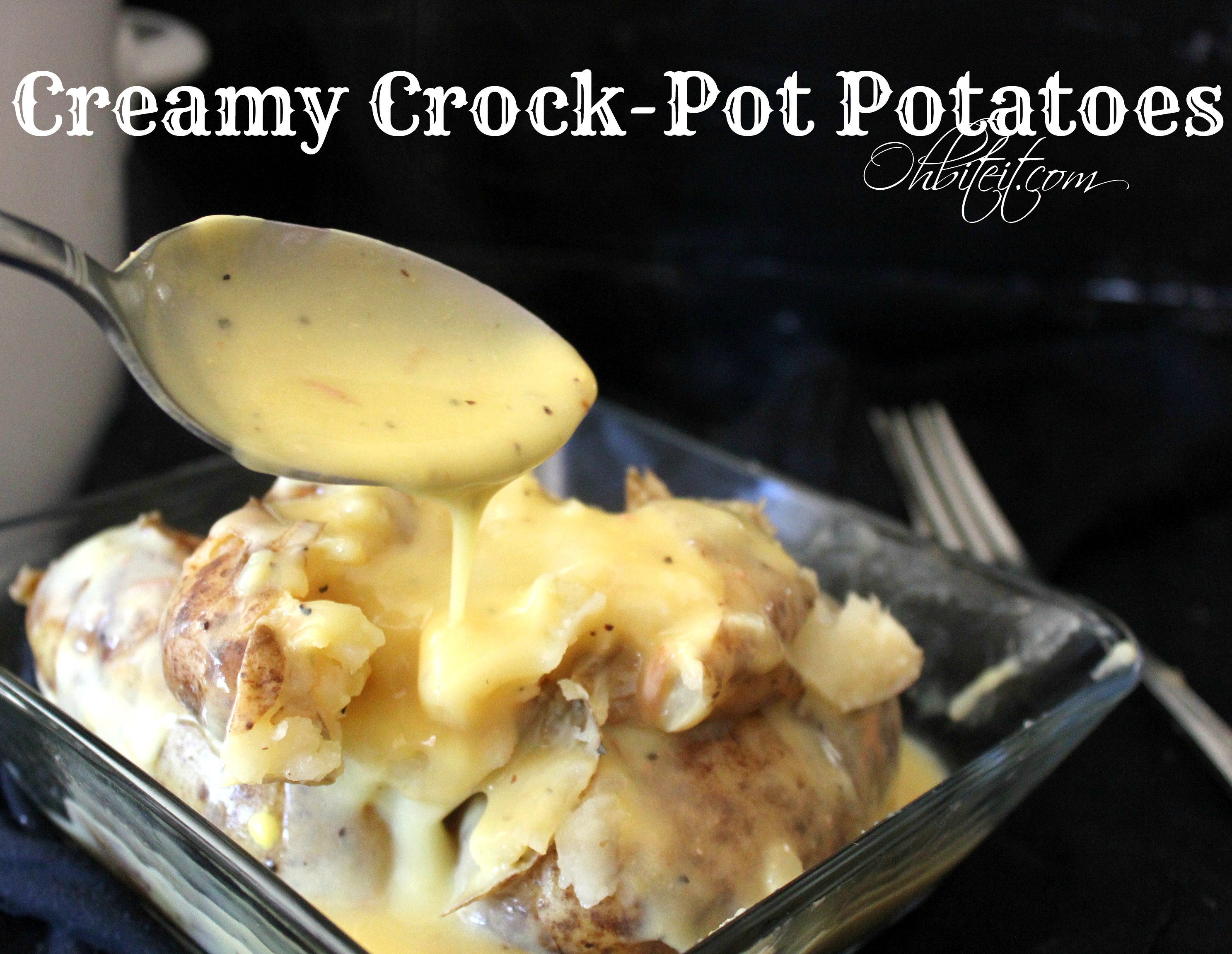 Creamy CrockPot Potatoes! Oh Bite It
