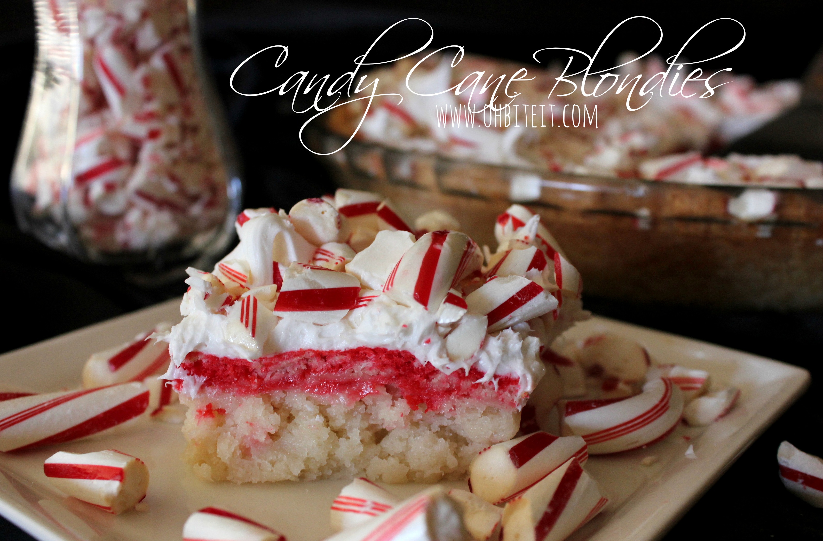 Candy Cane Blondies! Oh Bite It