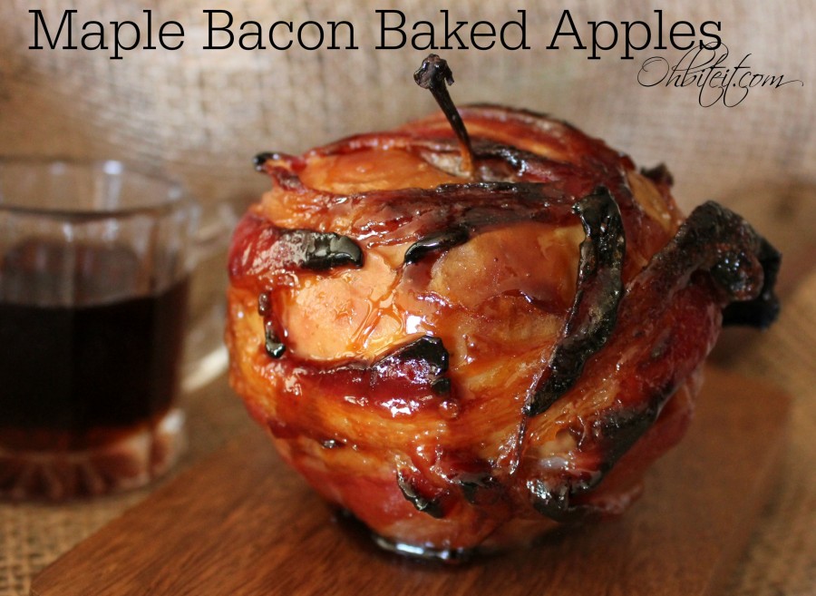 Maple Bacon Baked Apple! Oh Bite It