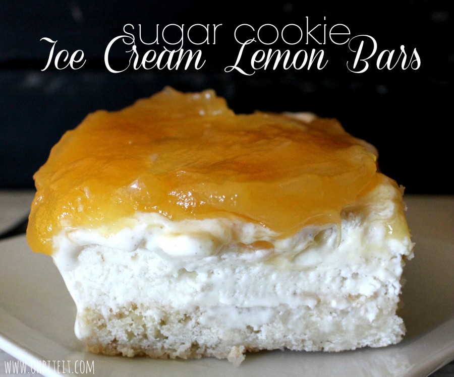 Sugar Cookie Ice Cream Lemon Bars! Oh Bite It