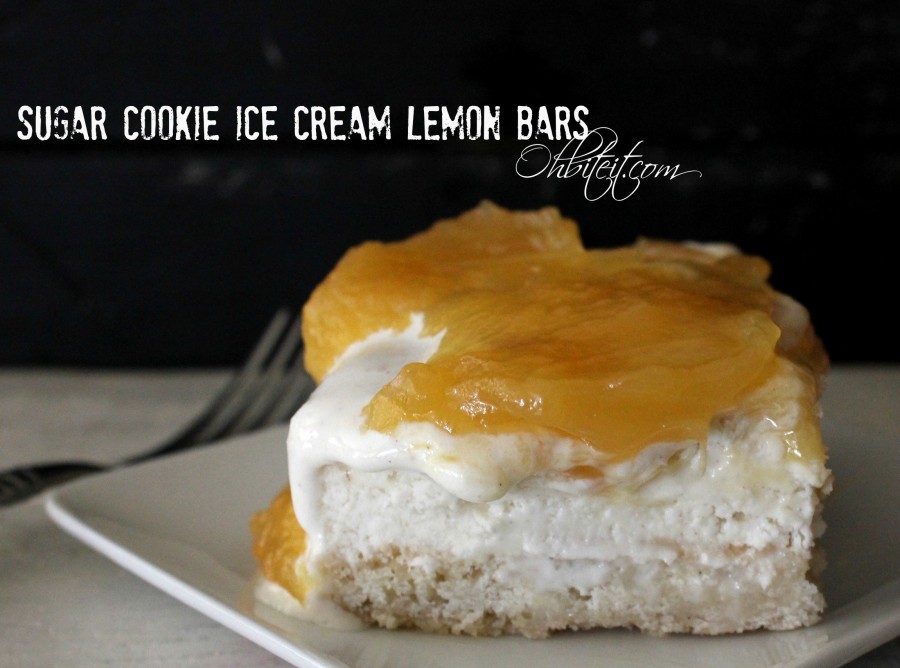 Sugar Cookie Ice Cream Lemon Bars! Oh Bite It