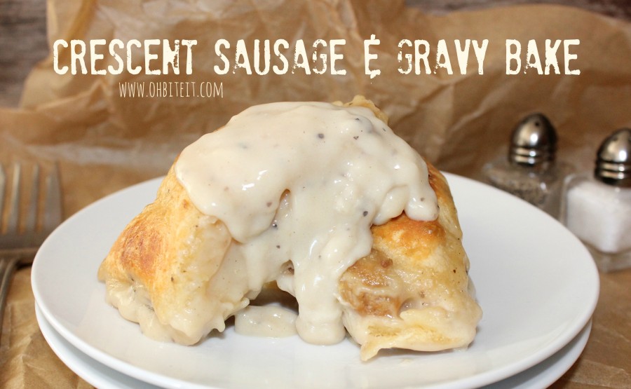 Crescent Sausage & Gravy Bake! Oh Bite It