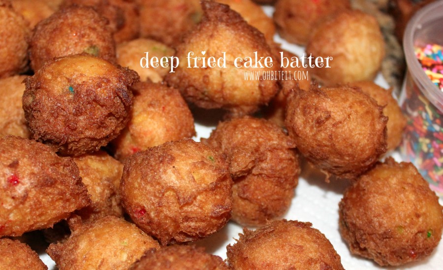 Deep Fried Cake Batter! Oh Bite It