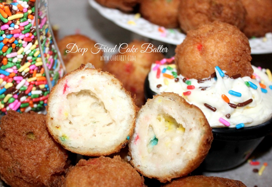 Deep Fried Cake Batter! Oh Bite It