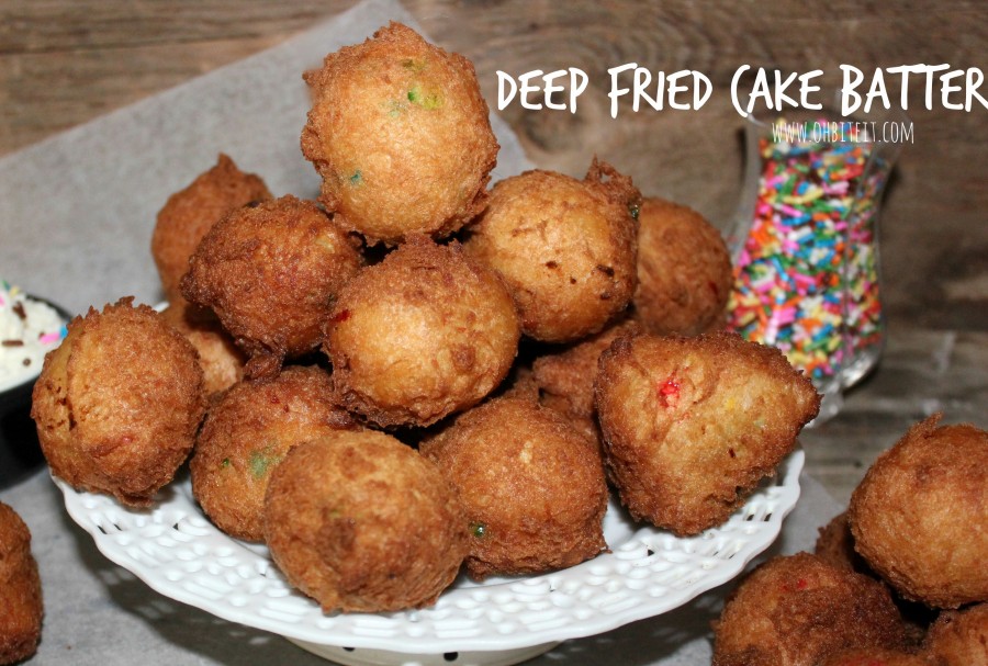 Deep Fried Cake Batter! Oh Bite It
