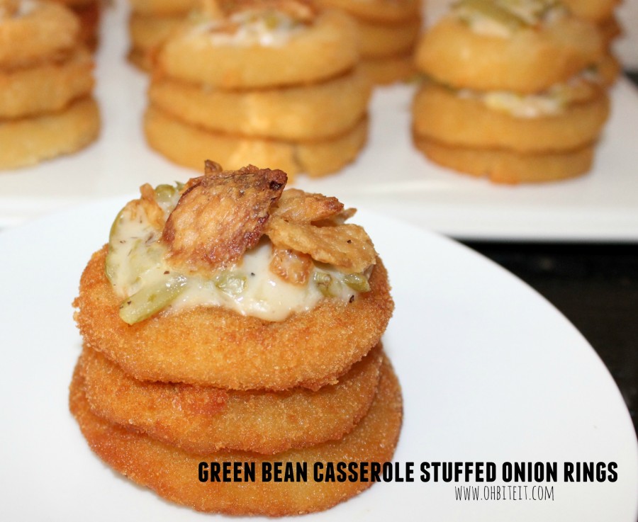 Green Bean Casserole Stuffed Onion Rings! Oh Bite It