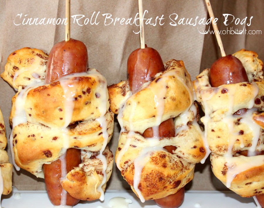 Cinnamon Roll Breakfast Sausage Dogs! Oh Bite It