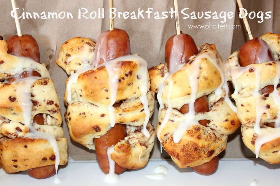 Cinnamon Roll Breakfast Sausage Dogs! Oh Bite It