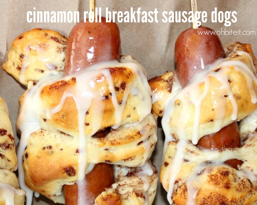 Cinnamon Roll Breakfast Sausage Dogs! Oh Bite It