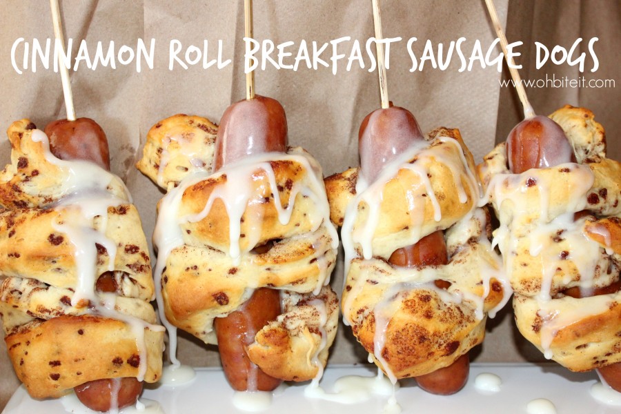 Cinnamon Roll Breakfast Sausage Dogs! Oh Bite It