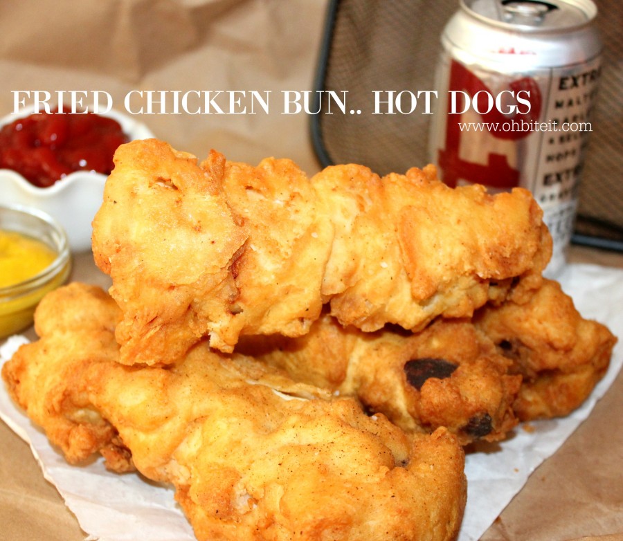Fried Chicken Hot Dog BUNS! Oh Bite It