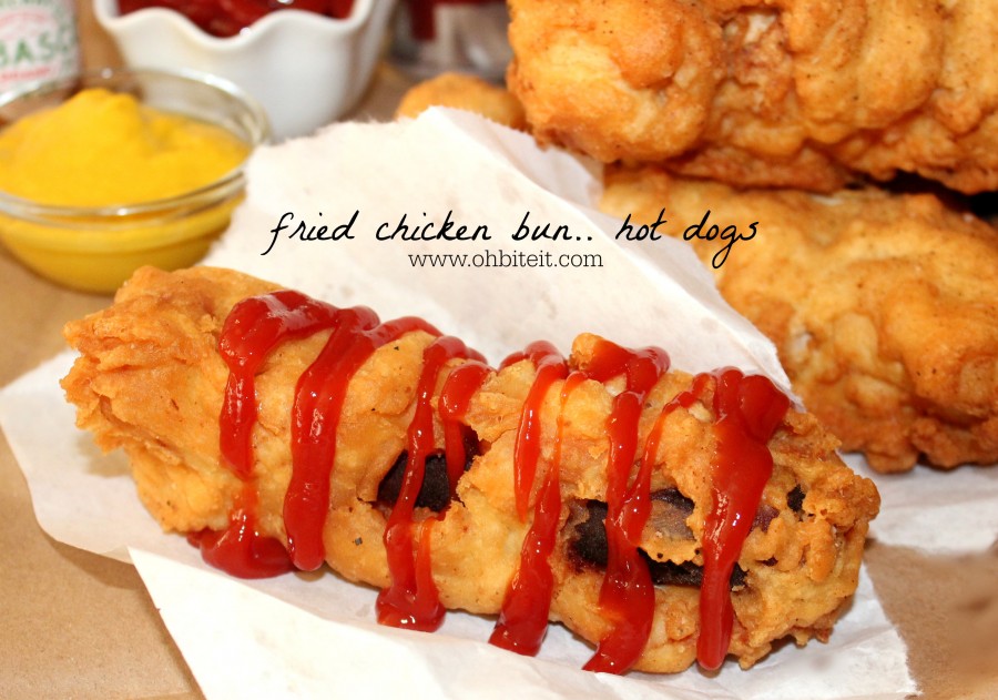 Fried Chicken Hot Dog BUNS! Oh Bite It