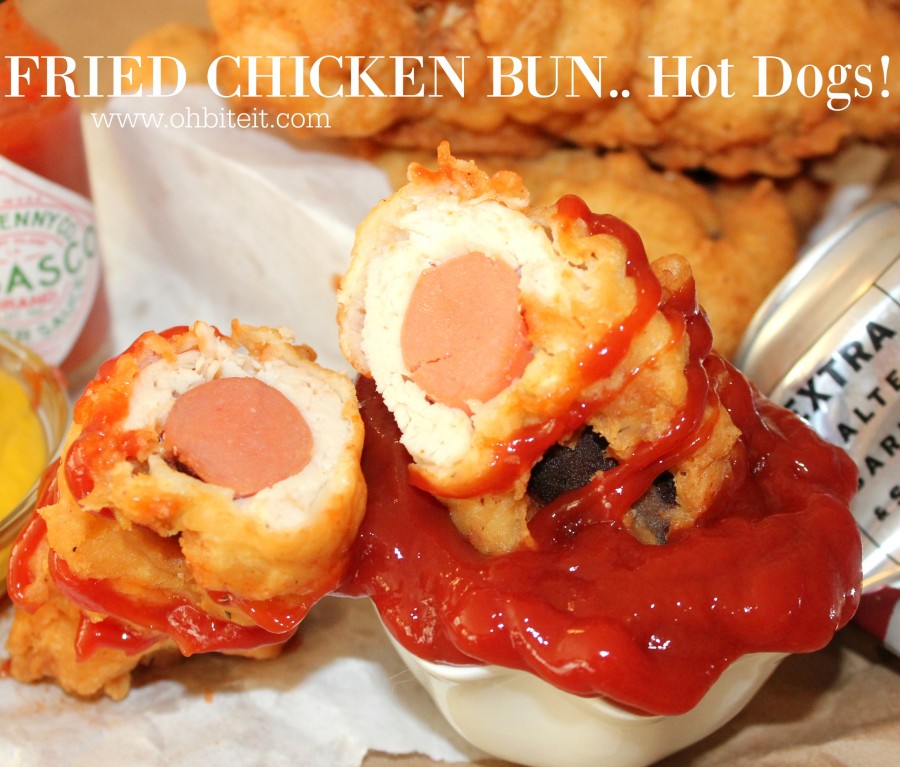 Fried Chicken Hot Dog BUNS! Oh Bite It
