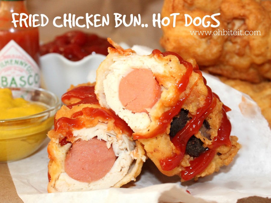 Fried Chicken Hot Dog BUNS! Oh Bite It