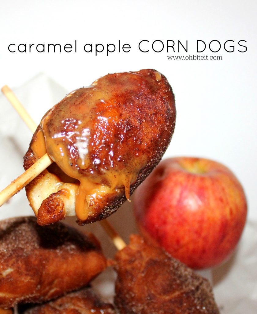 Caramel Apple Corn Dogs! Oh Bite It