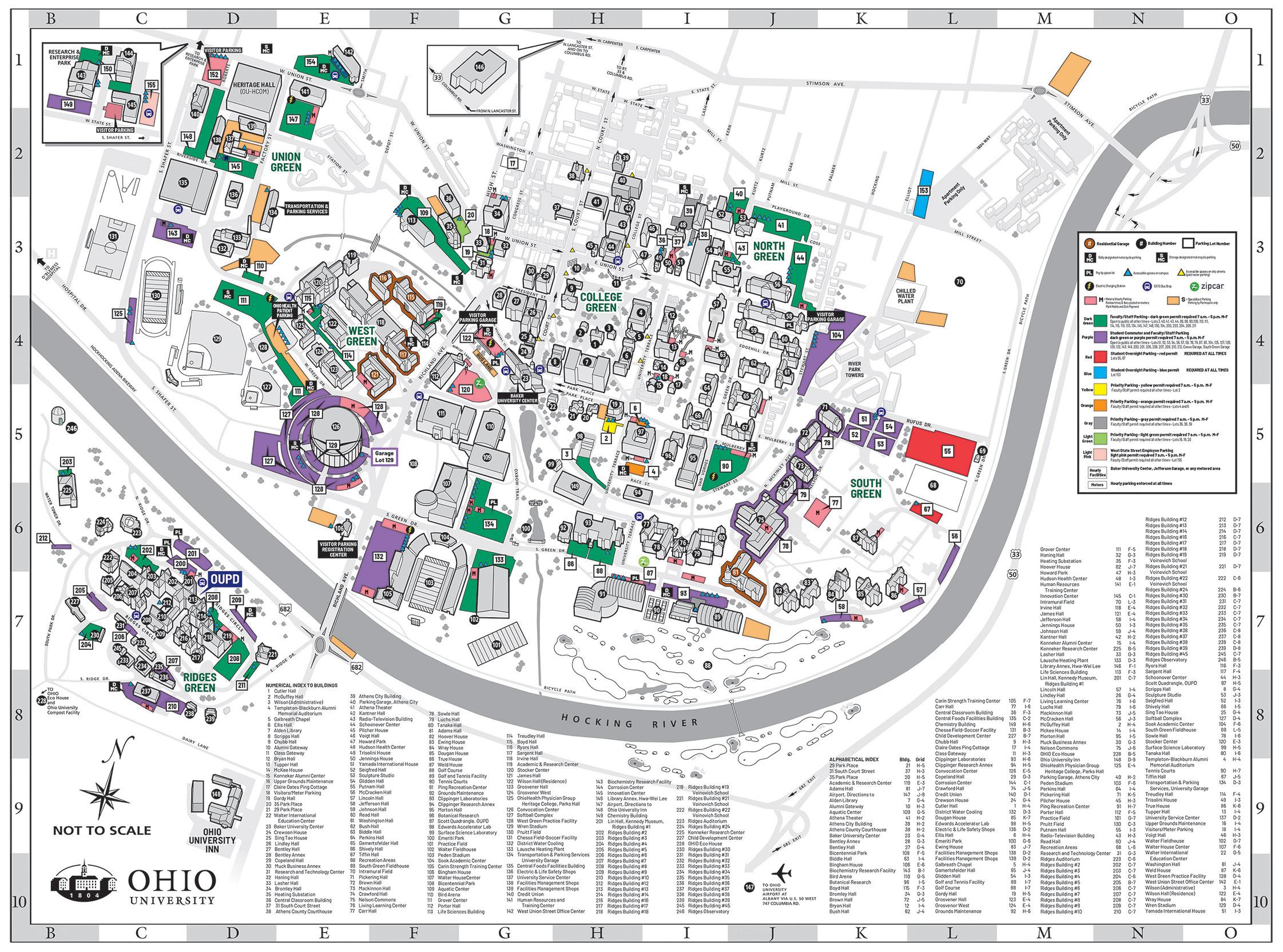 Map Of Ohio University Athens Campus Parking Map Ohio University
