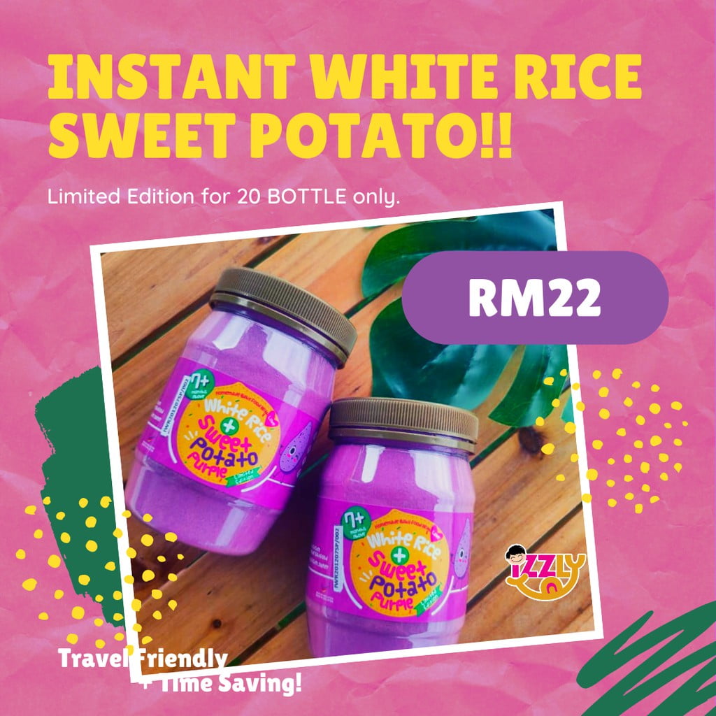 IZZLY INSTANT WHITE RICE SWEET POTATO 150g OH MY BABY