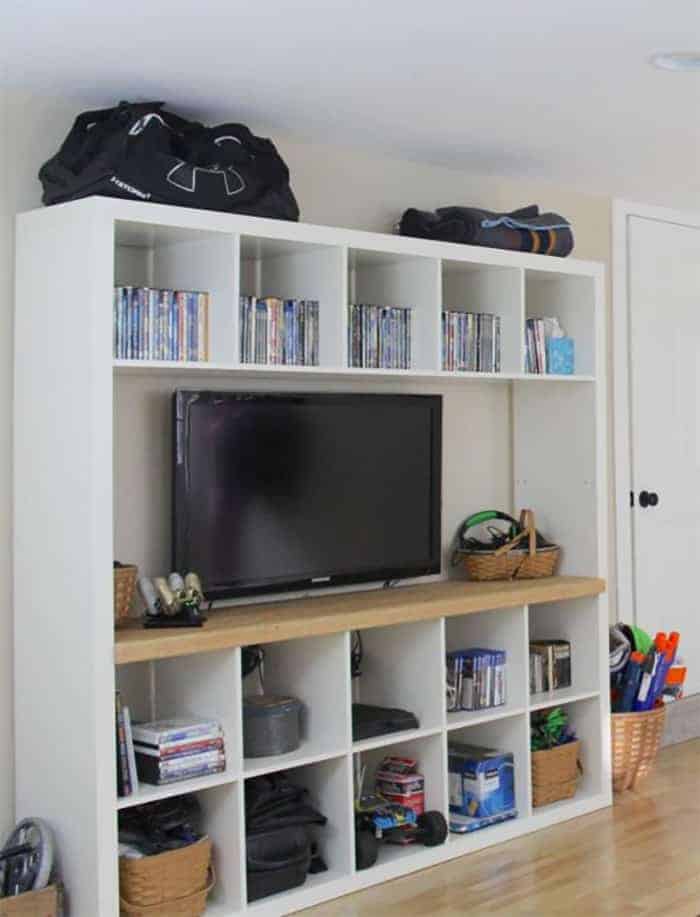 TVunitDIYwithcubestorage Ohoh deco