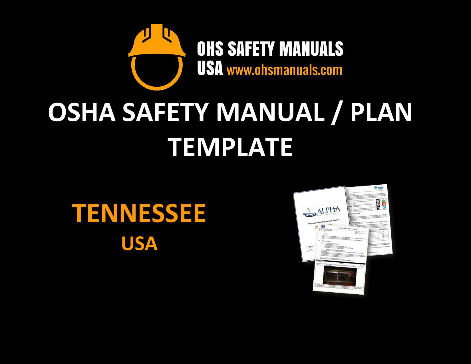 Tennessee OSHA Safety Manual Plan Template A