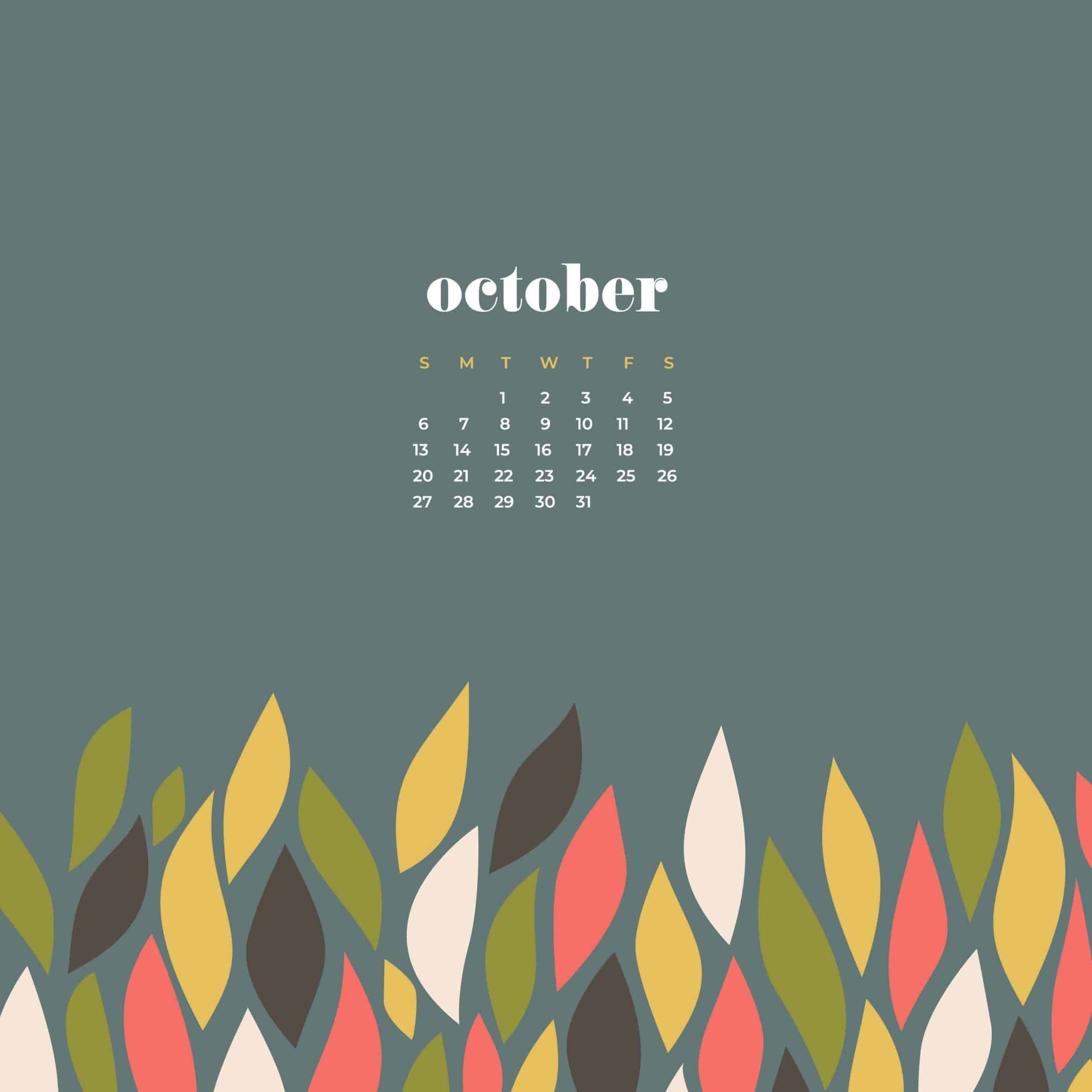 October 2021 Wallpaper Calendar United States Map