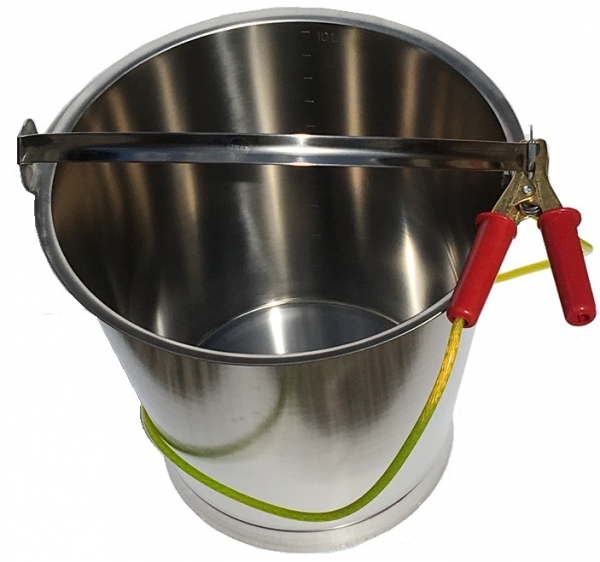 Fuel Sampling Bucket, Stainless Steel with Bottom Band, Fitted With