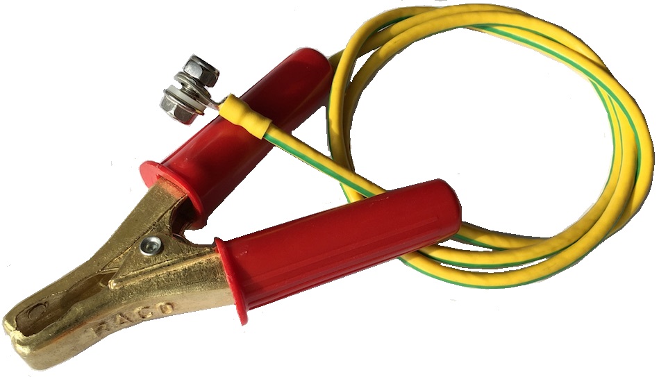 Tinned, Braided Copper, Grounding Cable with RACO Clip to