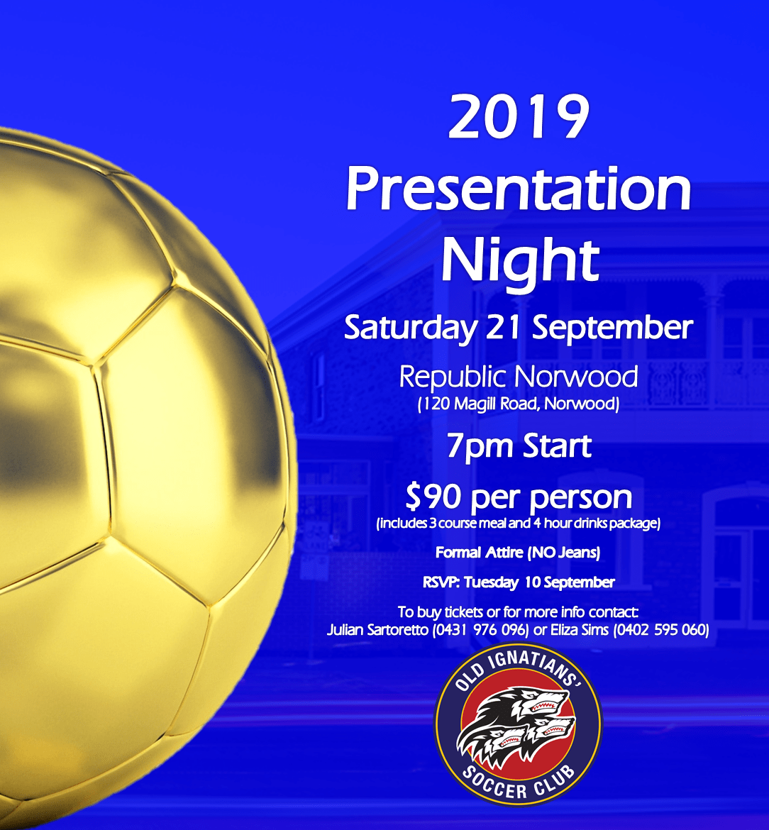 2019 Presentation Night Old Ignatians' Soccer Club