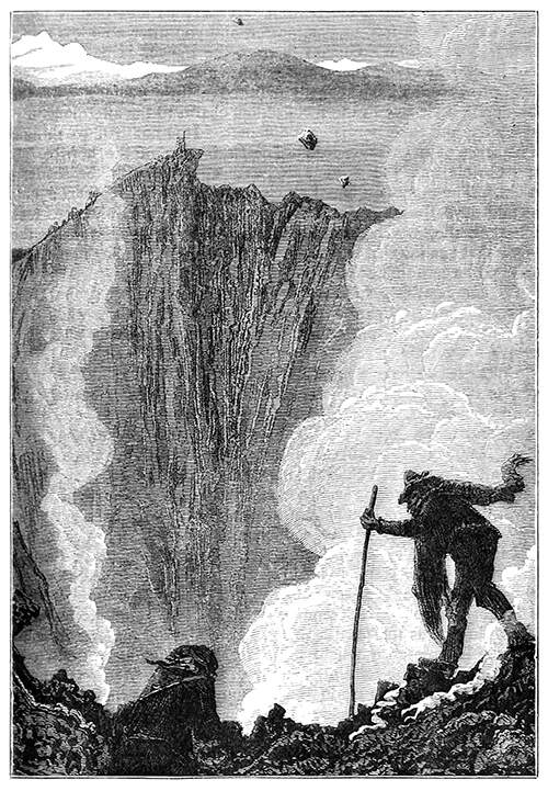 Looking into the Crater Old Book Illustrations
