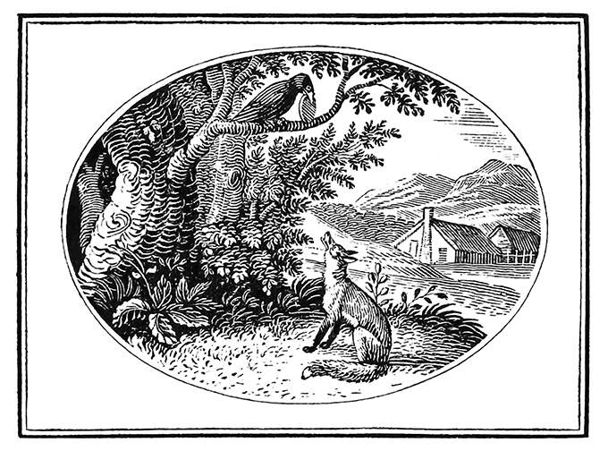 The Fox and the Crow – Old Book Illustrations