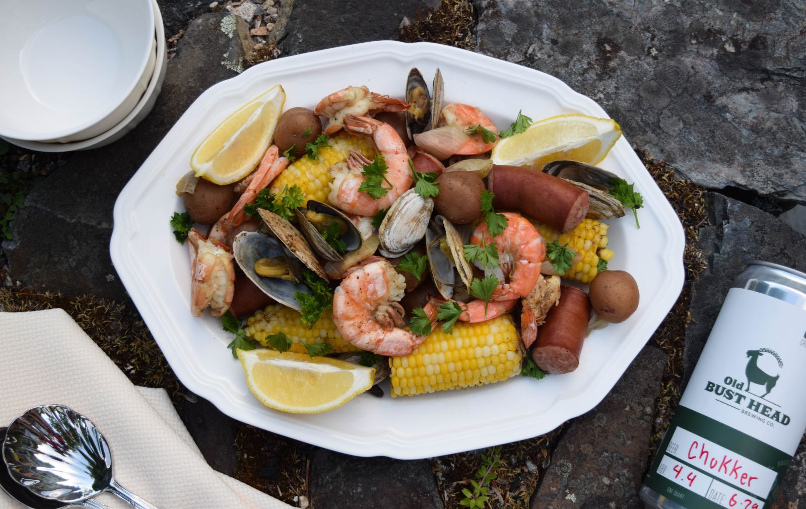 Stovetop Seafood Boil with Chukker Old Bust Head
