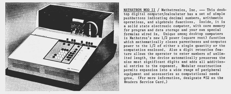 Old Calculator Web Museum News Archive Mathatronics Mathatron Mod