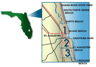 Crescent Beach Florida Map Beaches In St. Augustine, Florida | Oldcity.com