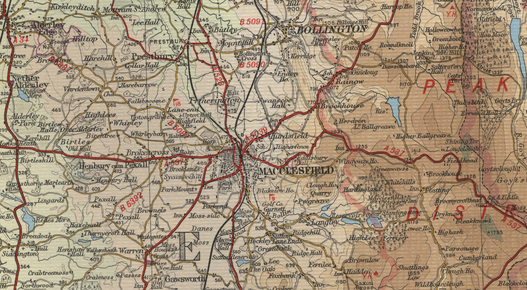 Map Of Macclesfield And Surrounding Area Macclesfield Map