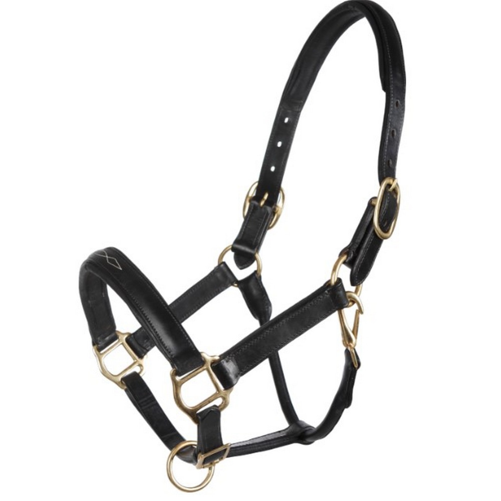 Old Mill Saddlery Fancy Stitch Padded Leather Headcollar Old Mill