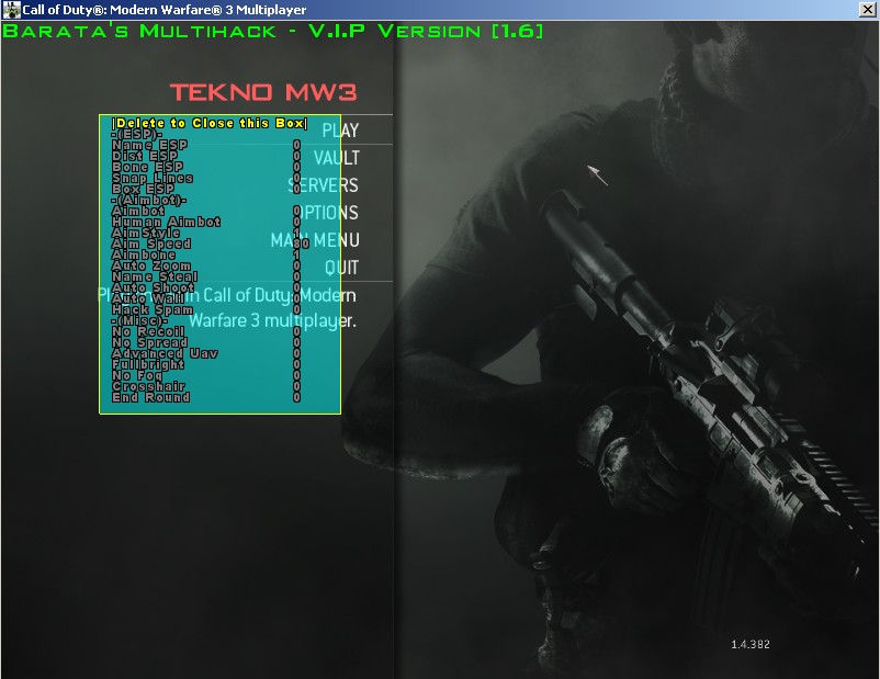 Barata's Tekno Multihack [Fixed] TeknoMW3 Downloads OldSchoolHack