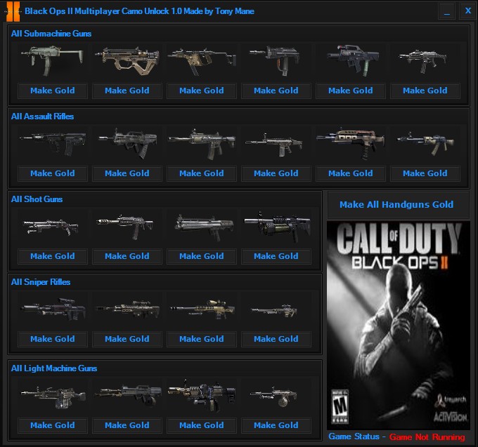Download Black Ops II MP All Golden Weapons Game OldSchoolHack