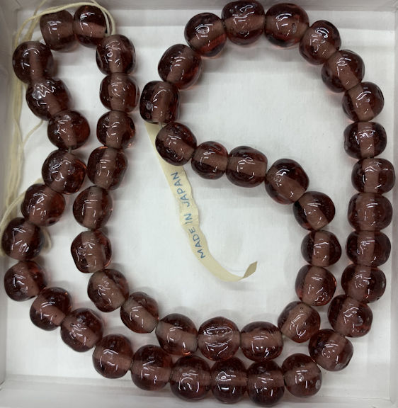 Group of 54 10mm Japanese Clear Dimpled Purple Glass Beads