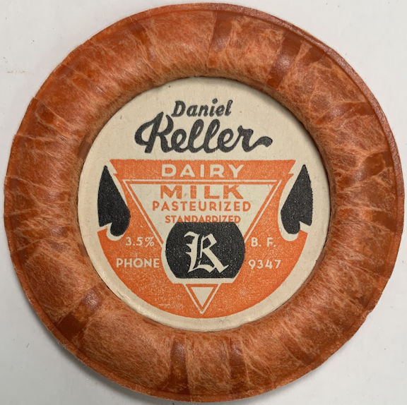 Daniel Keller Dairy Milk Bottle Cap Massillon, OH