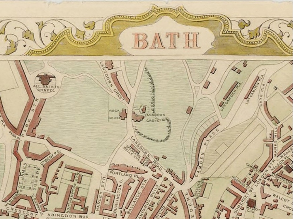 Vintage Map of Bath 1851